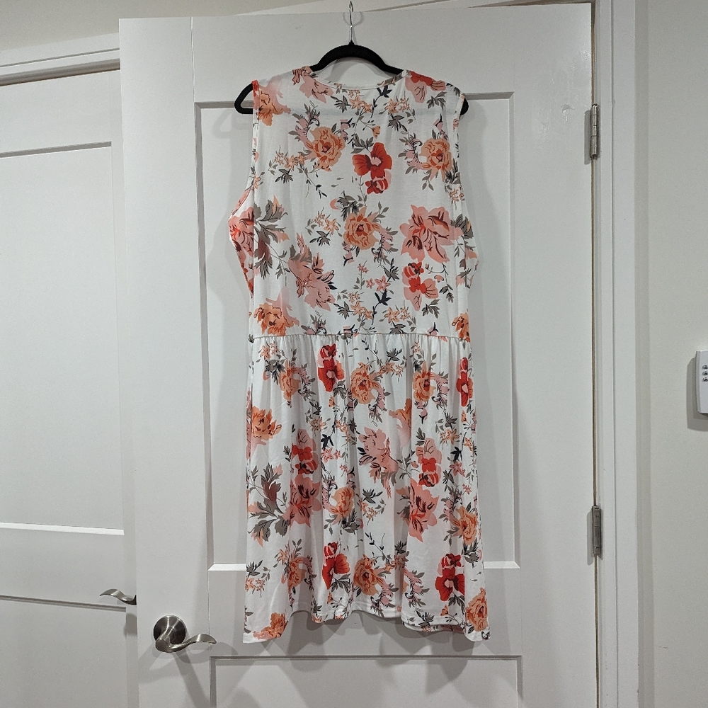White & Orange Flower Sundress